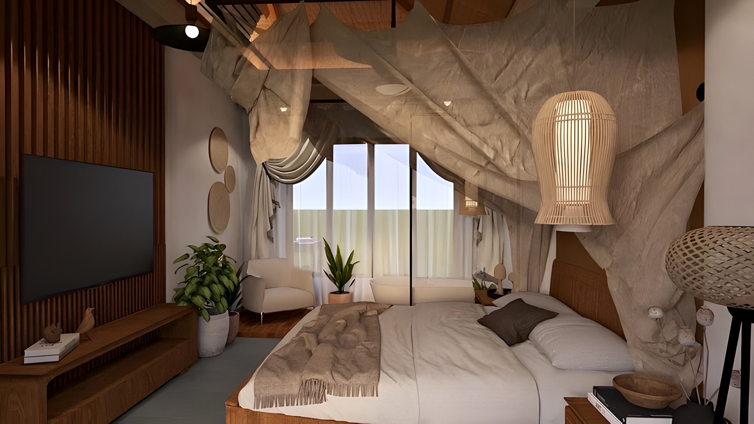 Earthy Retreat Suite, hotel suite interior design in Indore by Space-in, photo 4