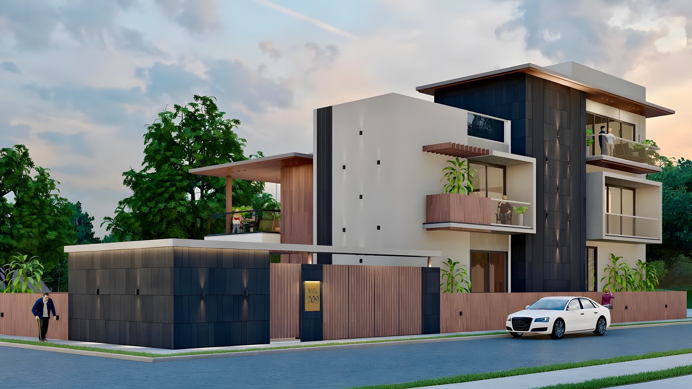 Stone & Timber Villa, modern villa design in Maheshwar by Space-in, photo 2